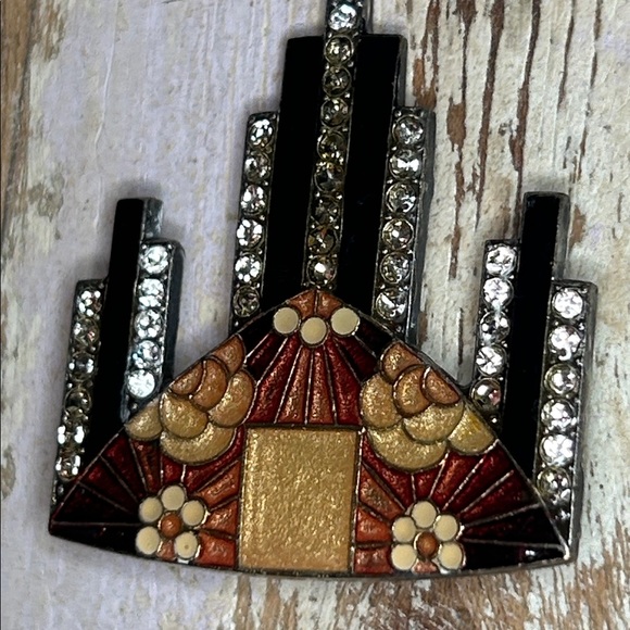 Pierre Bex of Paris Art Deco Crystal Rhinestones & Enamel Brooch Hanging Kimono - Picture 14 of 14